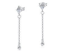 Beautiful Dangling CZ Silver Stud Earring STS-5177